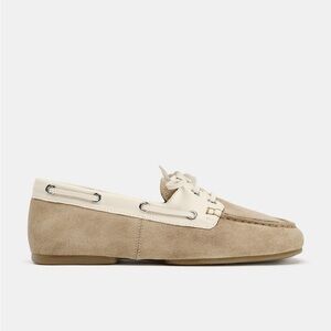 Zara COMBINED SUEDE LACE-UP LOAFERS